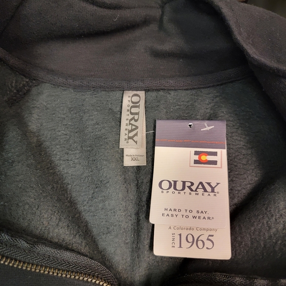 Ouray Sportswear 1/4 Zip Pullover Sweater Bear Logo Black Men's Size XXL - Picture 3 of 6